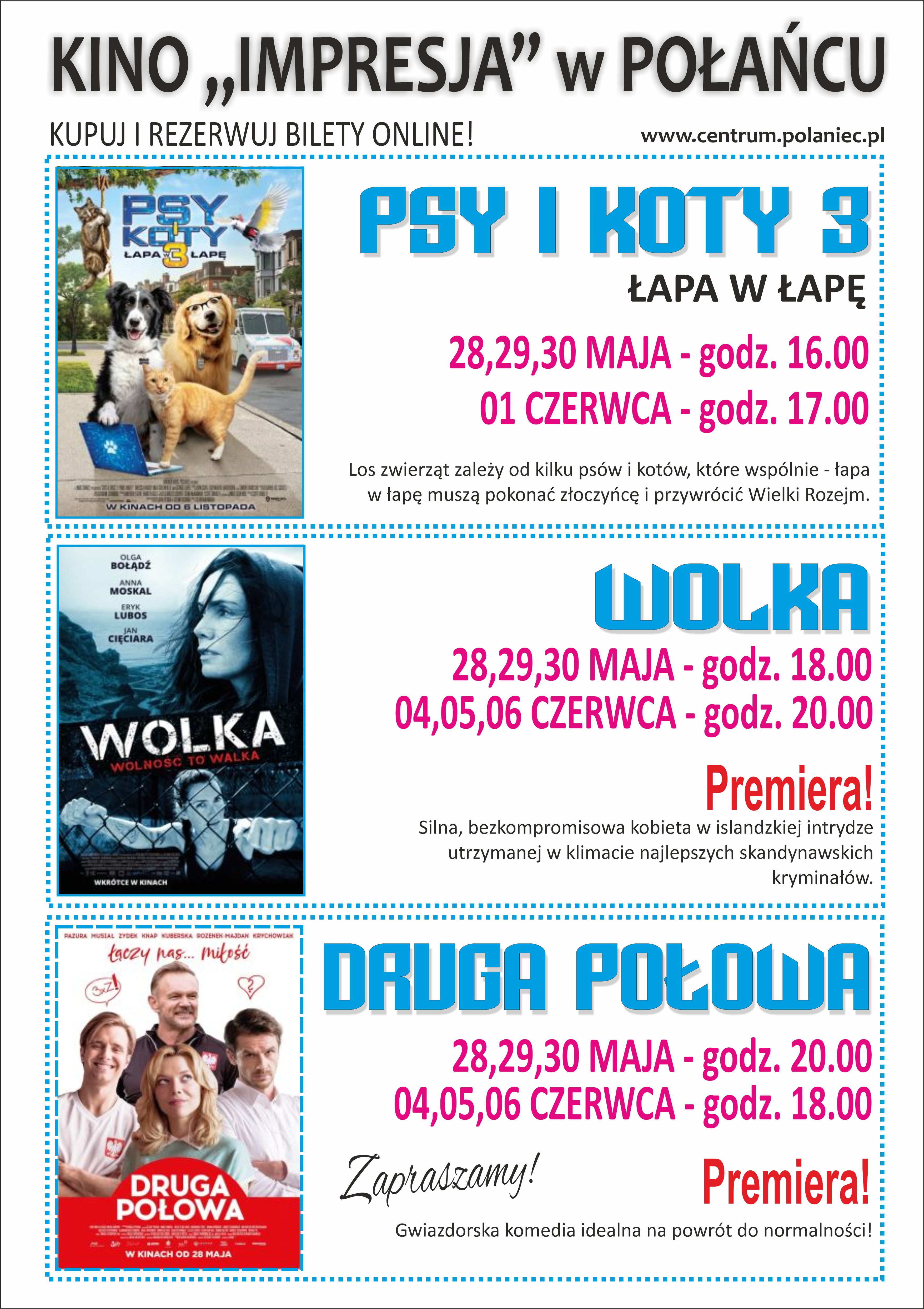 Psy i Koty 3, Wolka i Druga Połowa w kinie Psy i Koty 3, Wolka i Druga Połowa w kinie