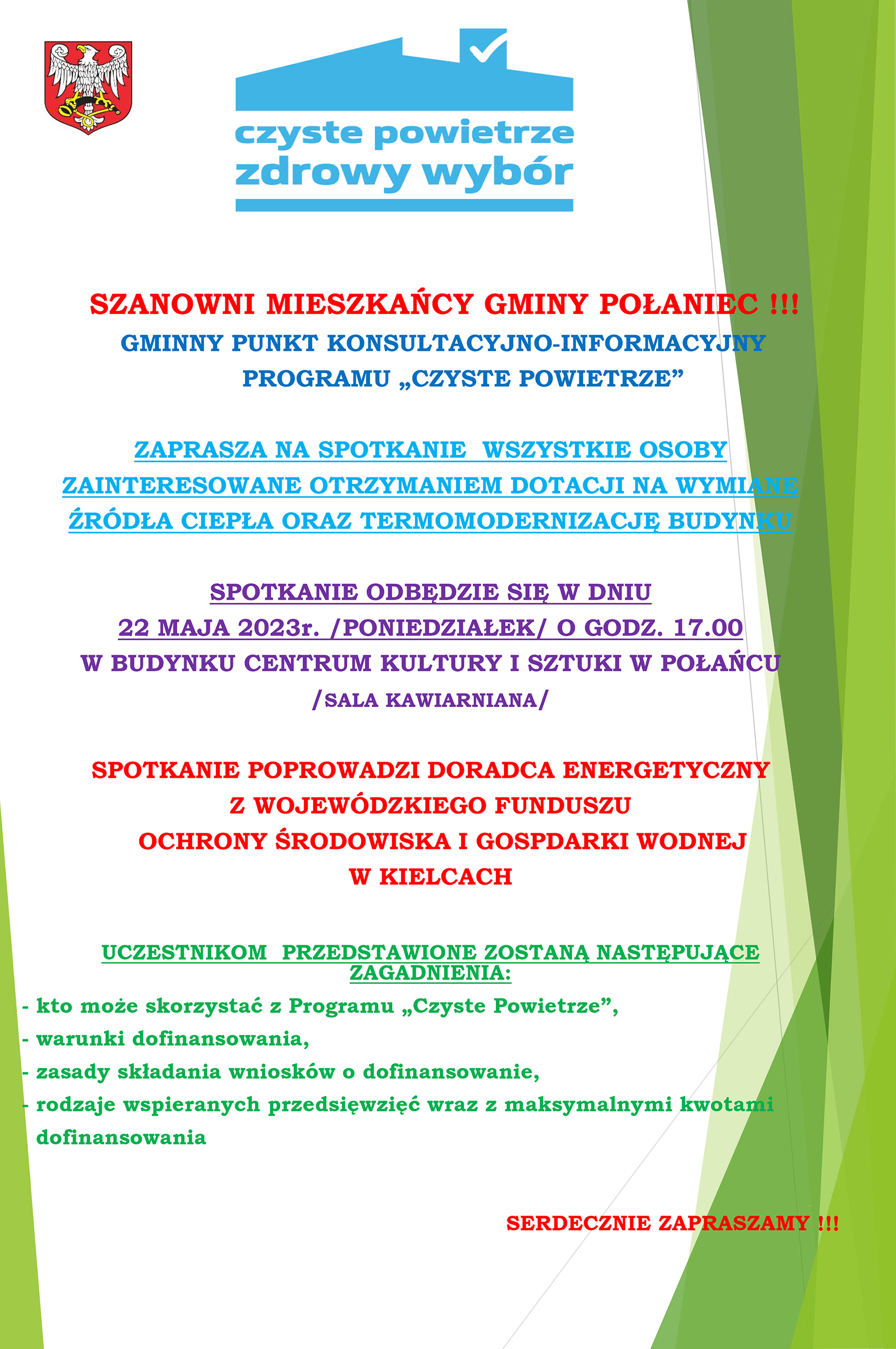 Plakat czyste powietrze zdrowy wybór czyste powietrze zdrowy wybór