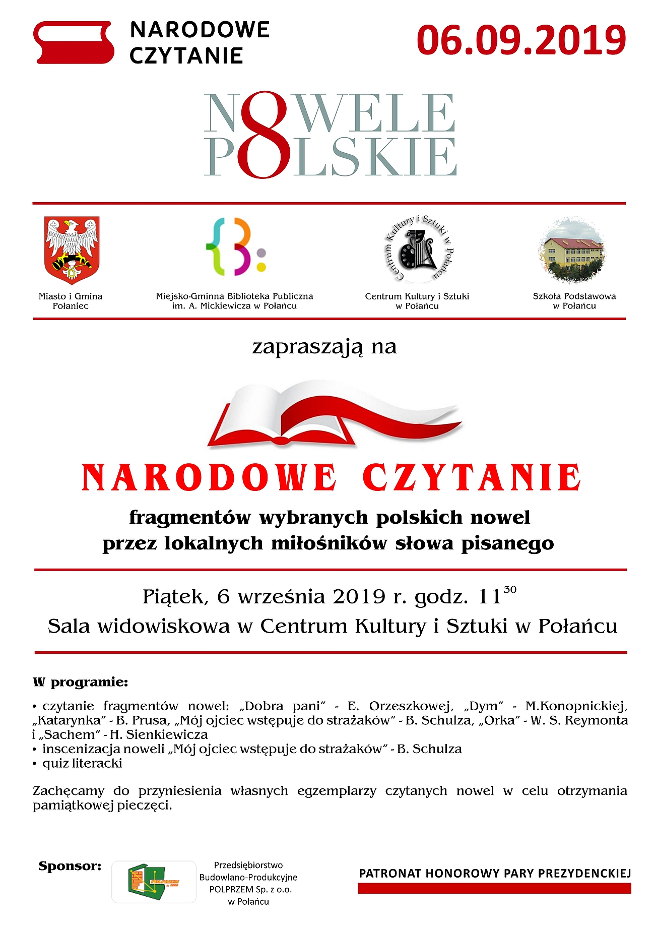 Narodowe Czytanie - polskie nowele Narodowe Czytanie - polskie nowele